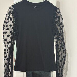 Long sheer sleeve top